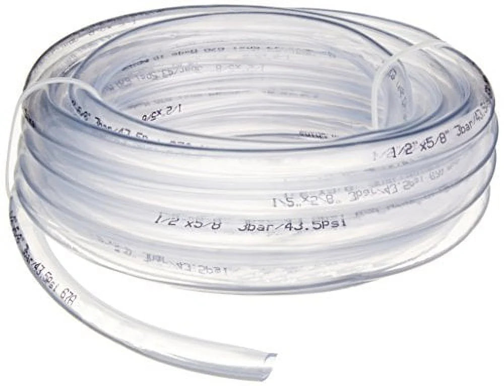 25 ft x 1/2 ID Clear Flexible PVC Tubing Vinyl Hose J236