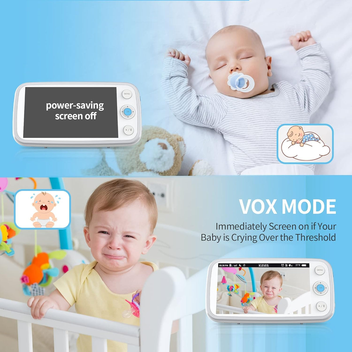 5 720P HD Video Baby Monitor with Night Vision D81634