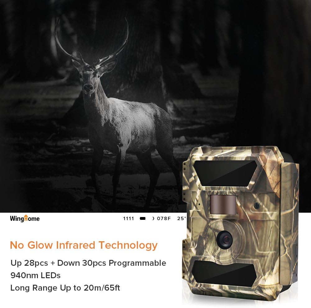 Trail Camera with Night Vision No Glow, 0.4s Trigger Time Waterproof X805033