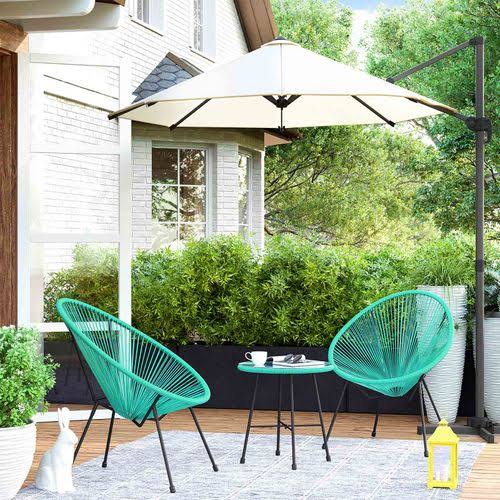 Aqua Green 3-Piece Outdoor Acapulco Chair U331385