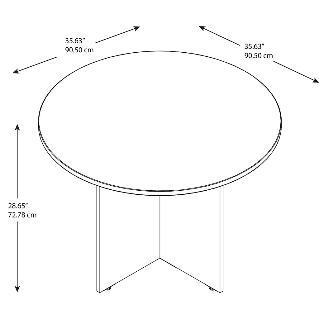 42W Round Conference Table with Wood Base W921