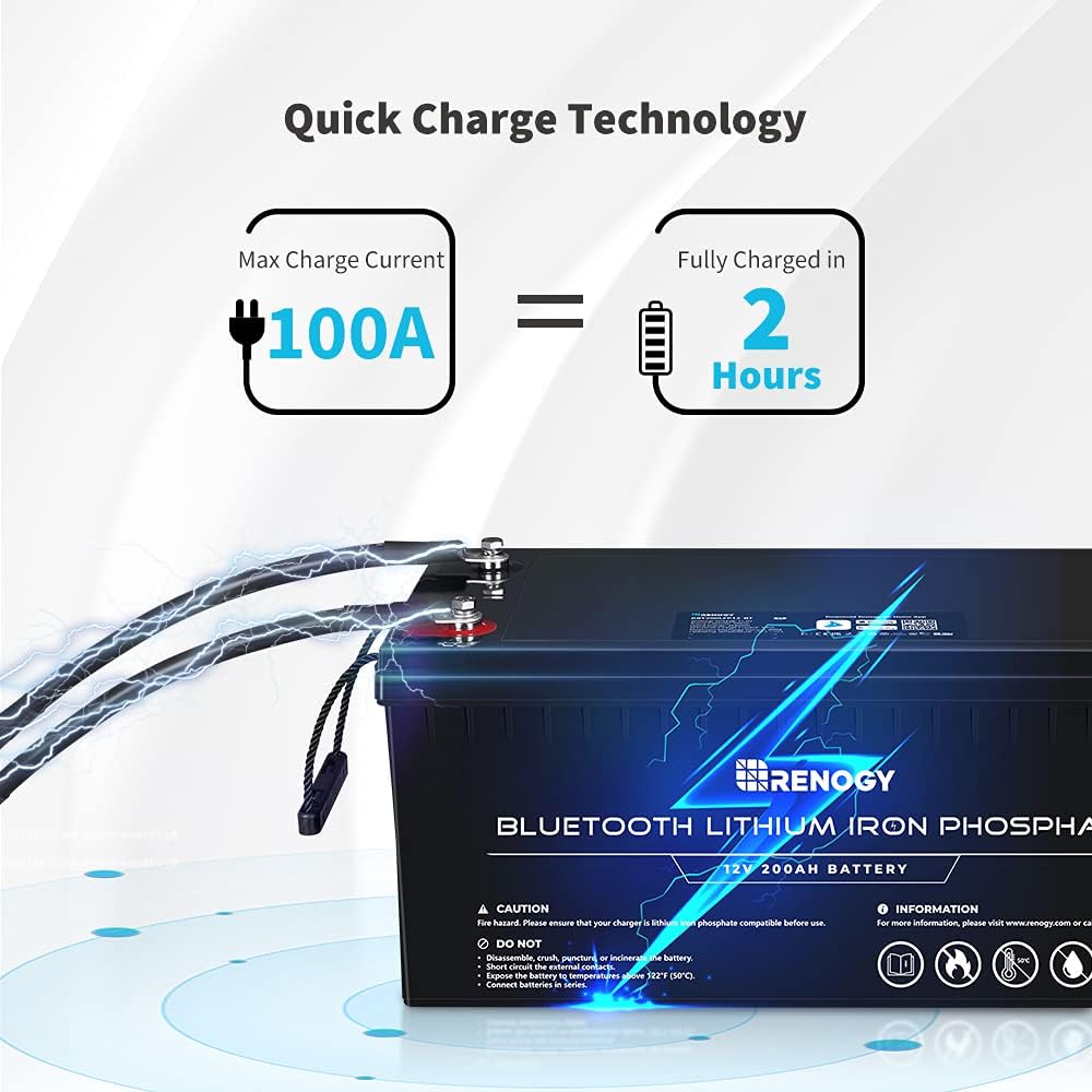 12V 200Ah LiFePO4 Deep Cycle Lithium Battery with Bluetooth K332