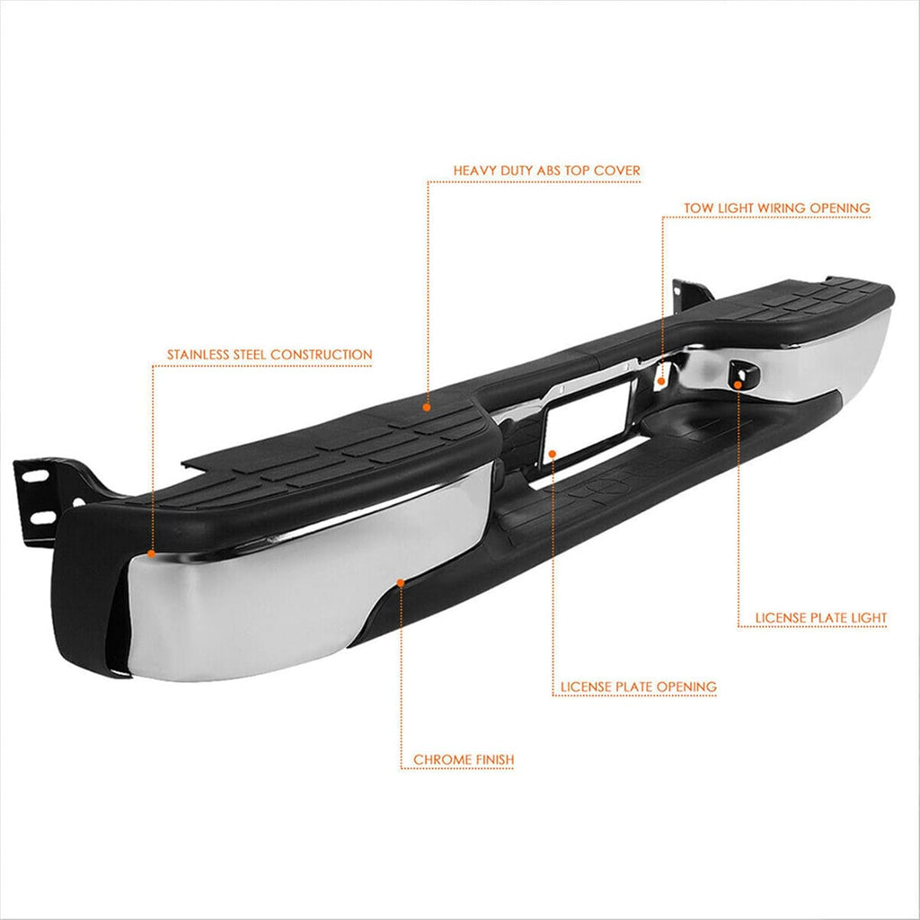 Chrome Rear Step Bumper for GMC Sierra Chevrolet Silverado 1999-2007 Q28709
