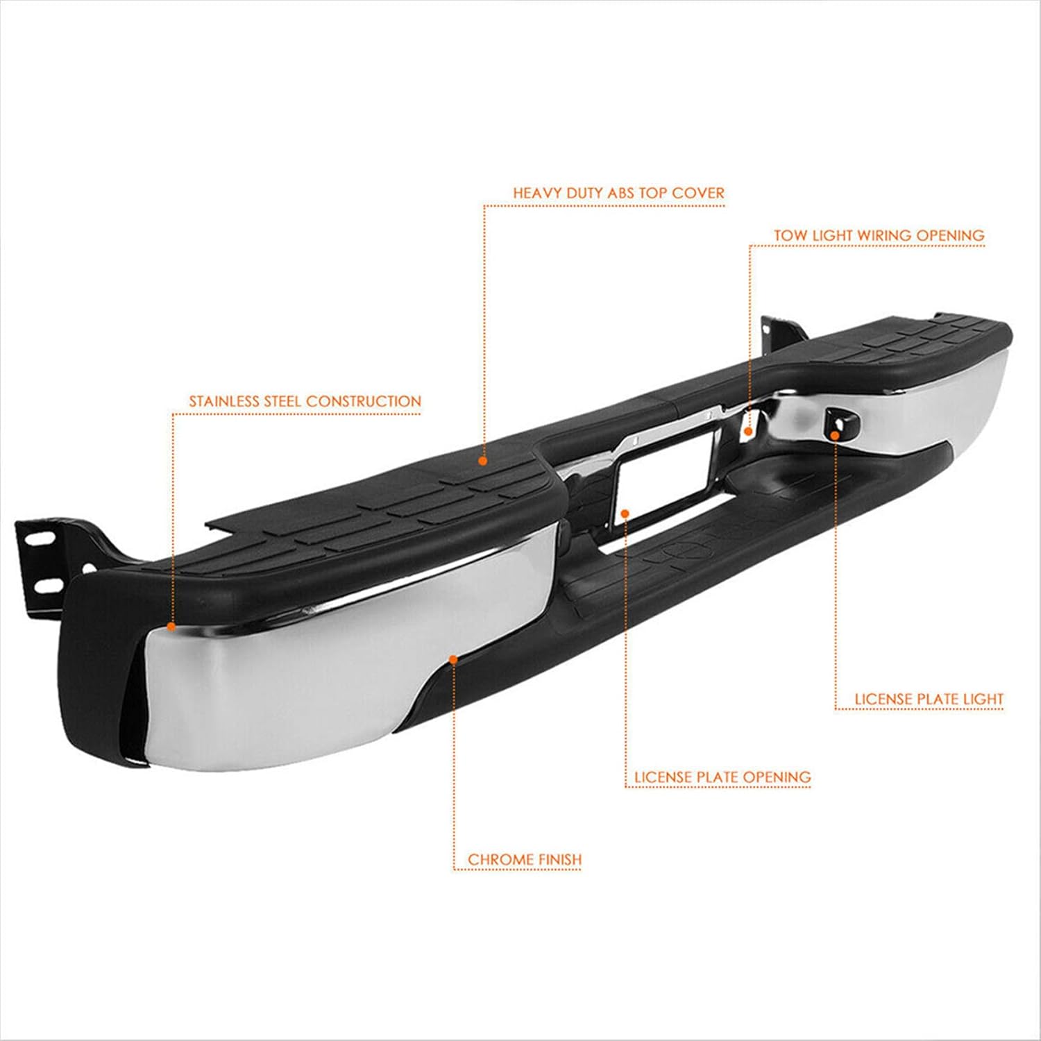 Chrome Rear Step Bumper for GMC Sierra Chevrolet Silverado 1999-2007 Q28709