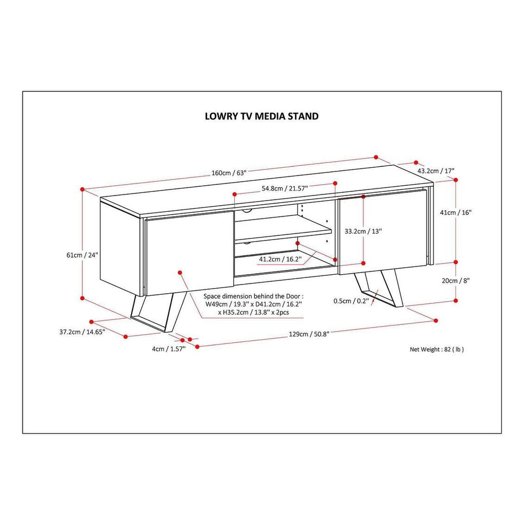 Solid Acacia Wood TV Media Stand O8820