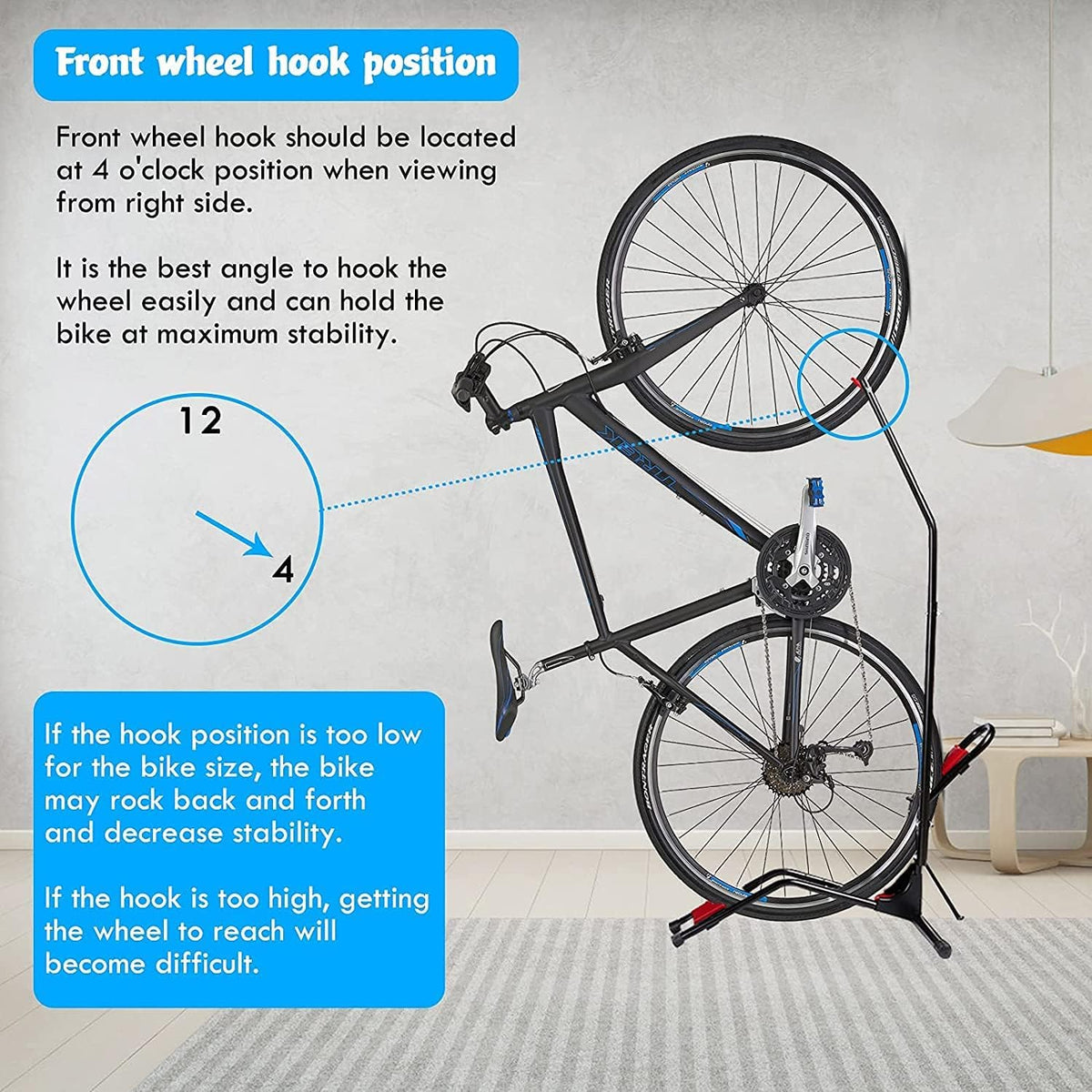 Vertical Bike Stand Floor Rack for Indoor Bike Storage, Fits 20''-27'' Bike V44574