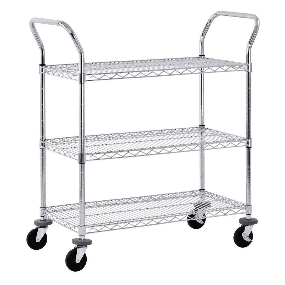 Chrome Wire Shelf Cart E541