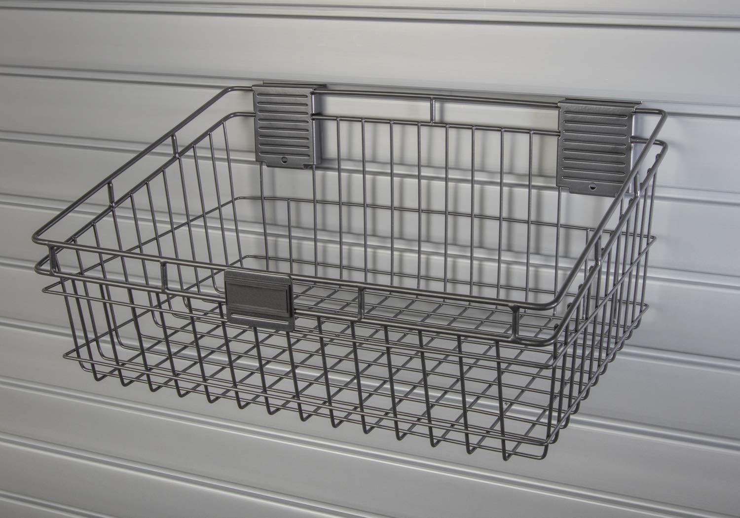 Deluxe Accessory Kit with 46 Locking Bracket Hooks, Shelves, and Baskets for Slatwall Panels V7457