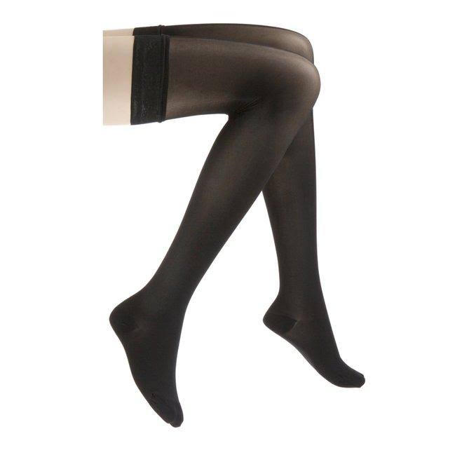 30-40 mmHg Black Thigh High Silicone Lace Strip D934159