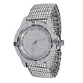 White Gold Tone Iced Out Watch M526