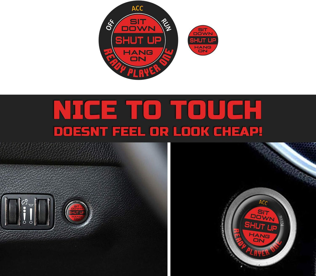 Engine Start Stop Button Overlay Ruby Red Sticker Emblem J29249