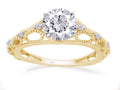 Twisted Solitaire Engagement Ring In 14K Yellow Gold Over Sterling Silver U503