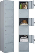 Gray Steel 6 Door Storage Locker Cabinet W162445
