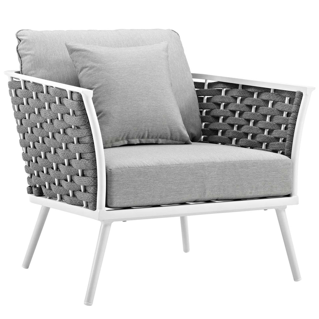 White Gray 3 Piece Outdoor Aluminum Sectional Sofa Set R3082