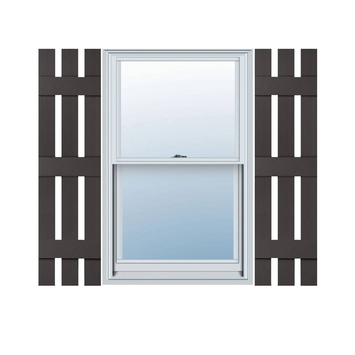 12x22W x 63x22H Vinyl Three Board Spaced Shutters P540