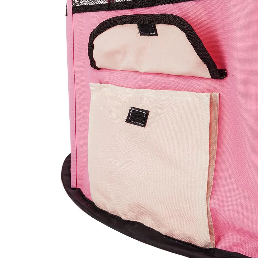 Pink 8 Panel Pet Playpen with Carry Bag L864