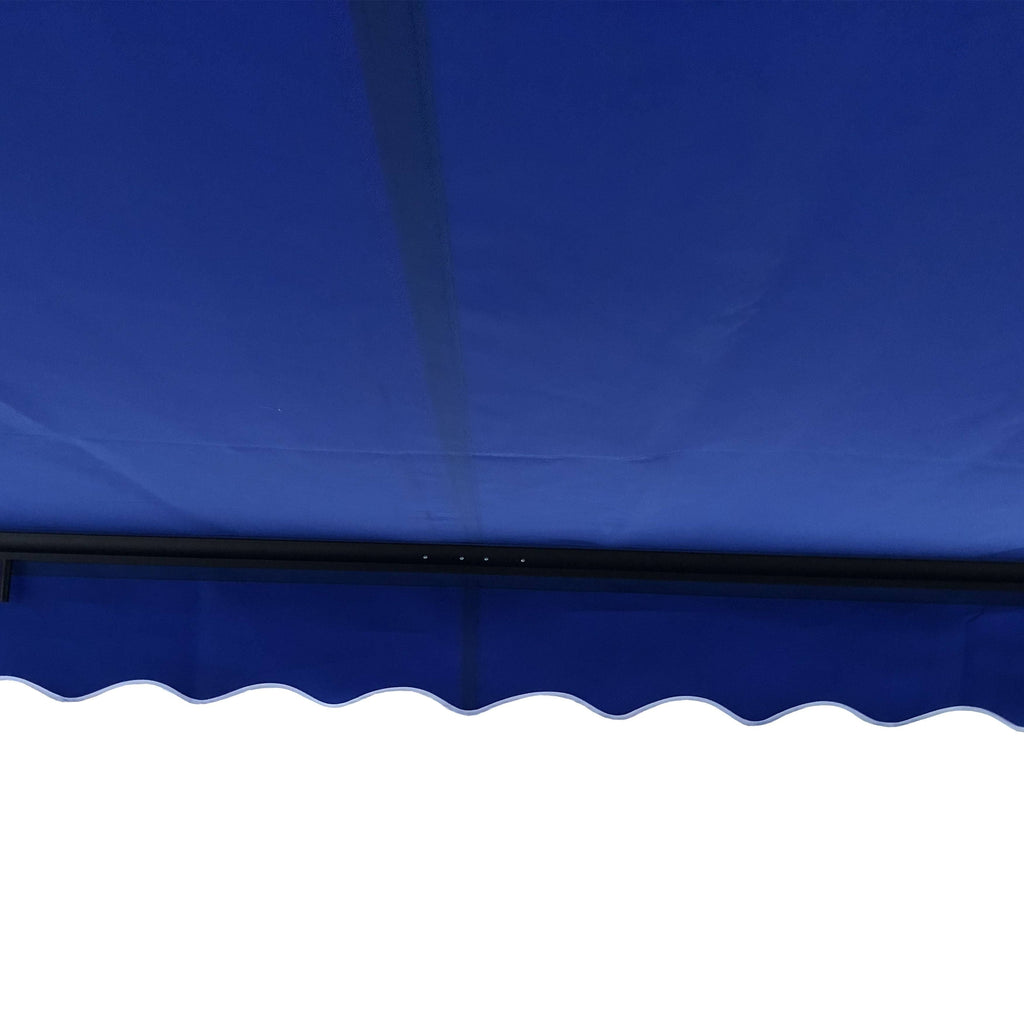 13 x 10 ft. Black Frame Retractable Patio Canopy Awning Blue P874843