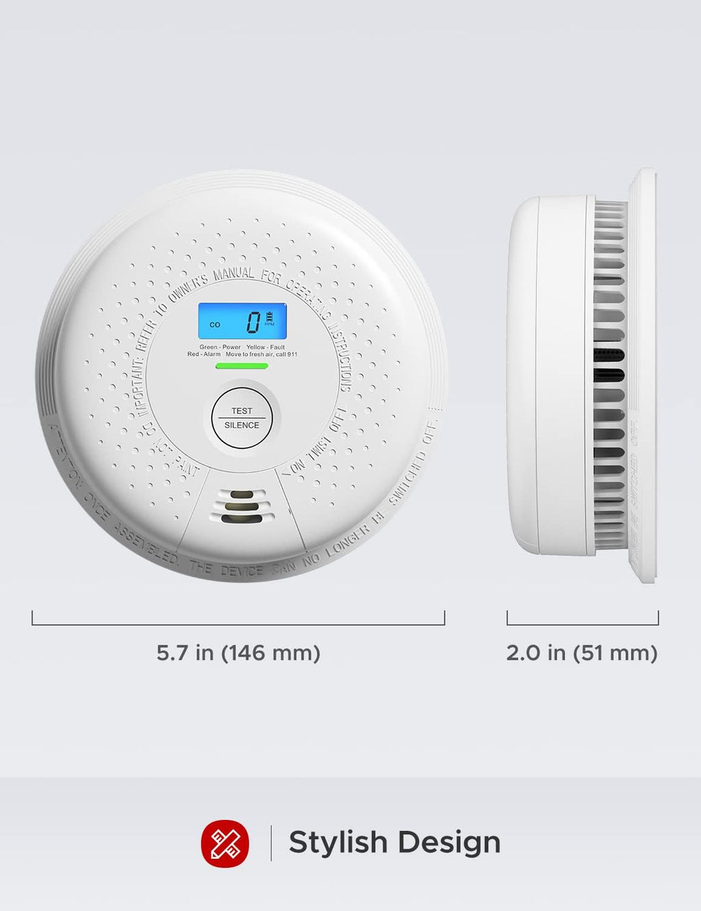 10-Year Battery Dual Sensor Smoke and Carbon Monoxide Alarm, 5-Pack M29250