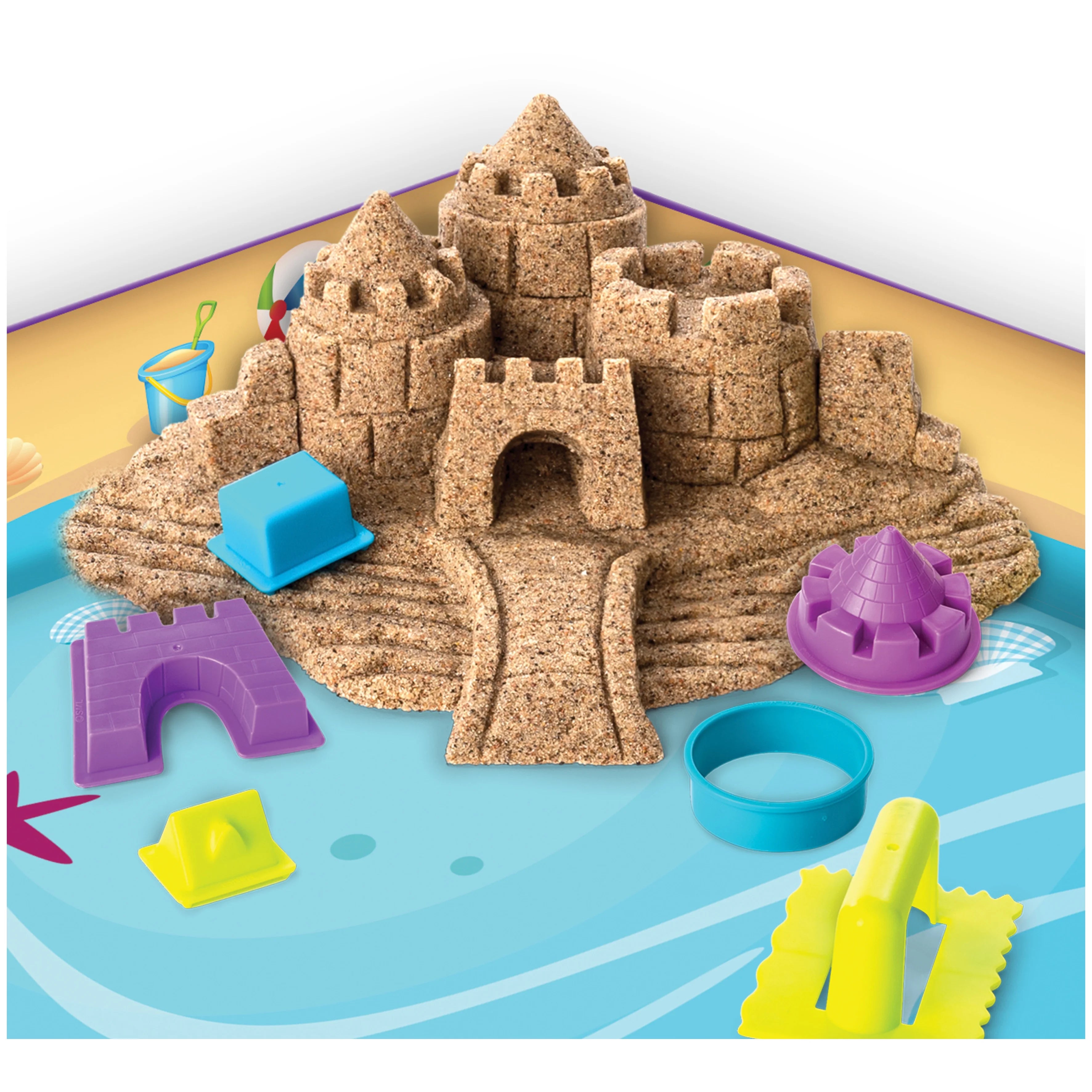 12 oz. All-Natural Kinetic Beach Sand Playset with Castle Molds R371