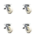 5 inch Nylon Caster Set with Ball Bearings and Total Lock Brakes J860