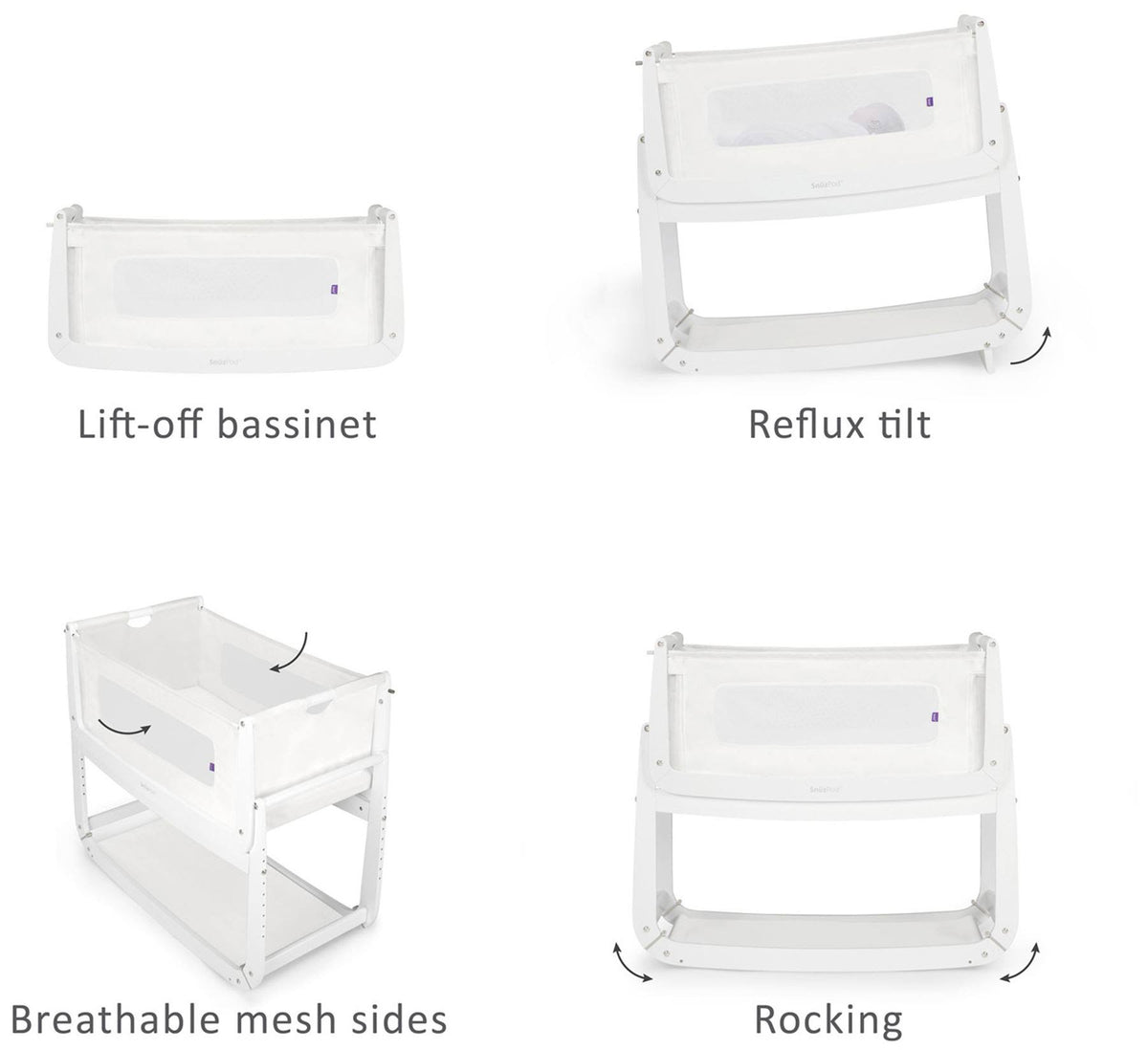 White Bedside Crib Q96918