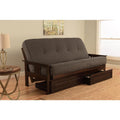 Espresso/Gray Full Futon Frame with Storage Drawers H603