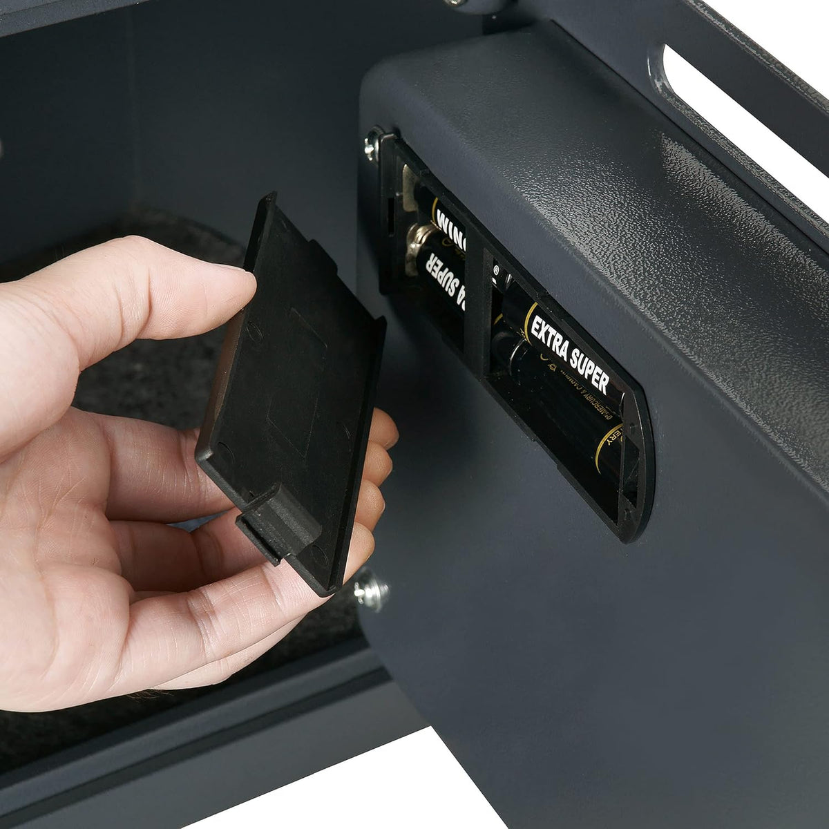 Black Digital Safe Compact Steel Money Security Box with Keypad X179758
