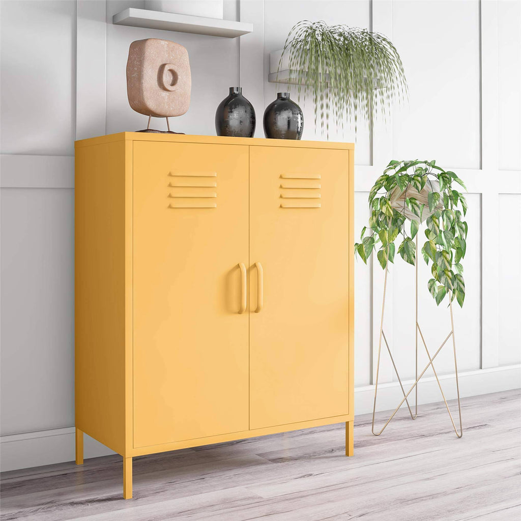 Yellow 2 Door Metal Storage Cabinet A6314