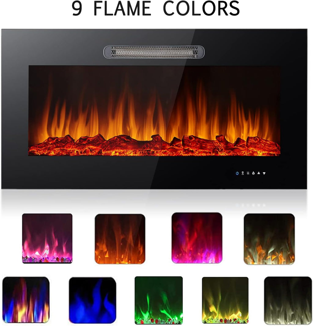 Black Electric Fireplace A1003