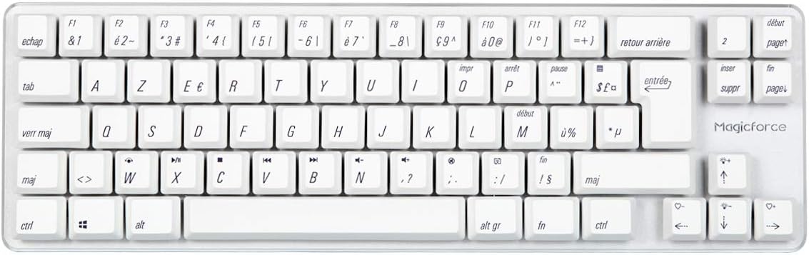 White Backlit French Version AZERTY Layout Mechanical Gaming Keyboard Y82969