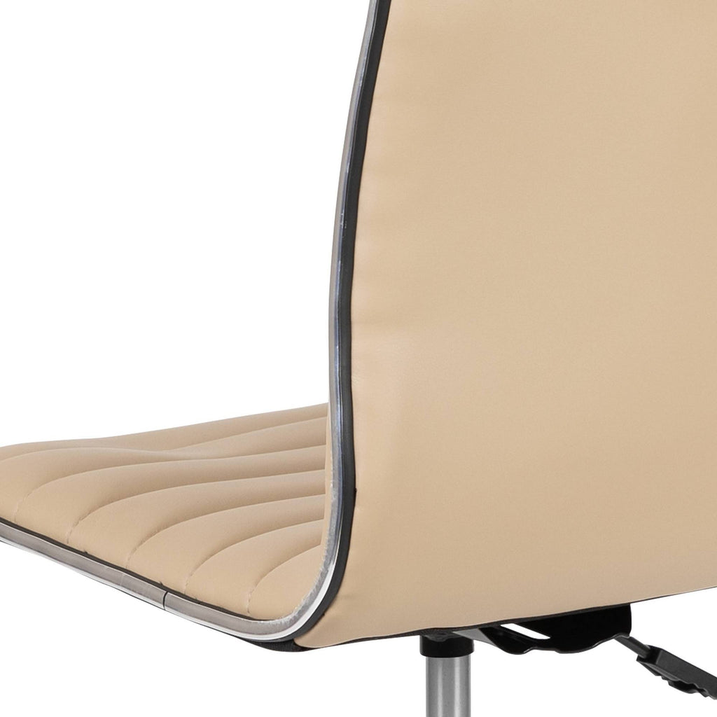 Tan Ribbed Swivel Task Office Chair I2876