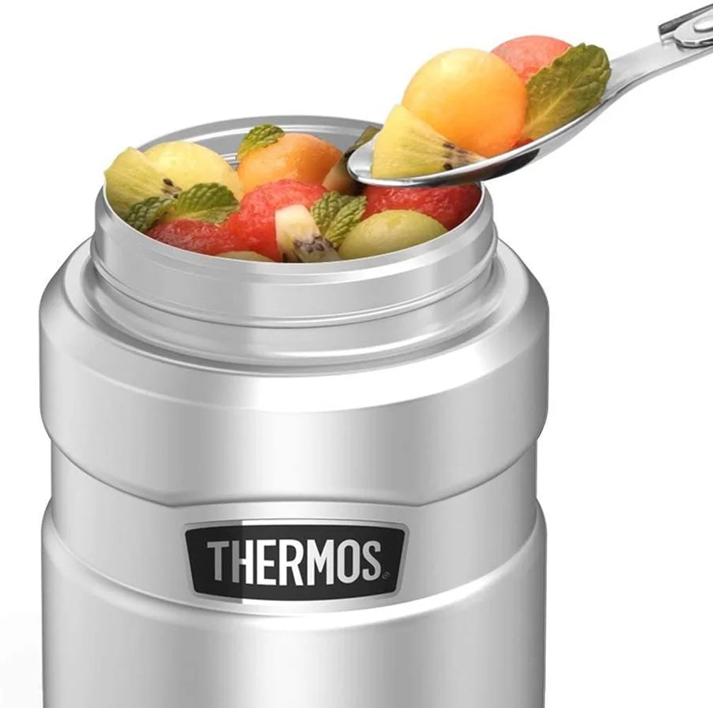 Stainless Steel Food Jar with Folding Spoon, Vacuum Insulated, 16oz J588436