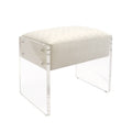 Ivory Velvet Stool J534