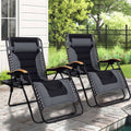 Set of 2 Oversized Padded Zero Gravity Chair, Grey K682