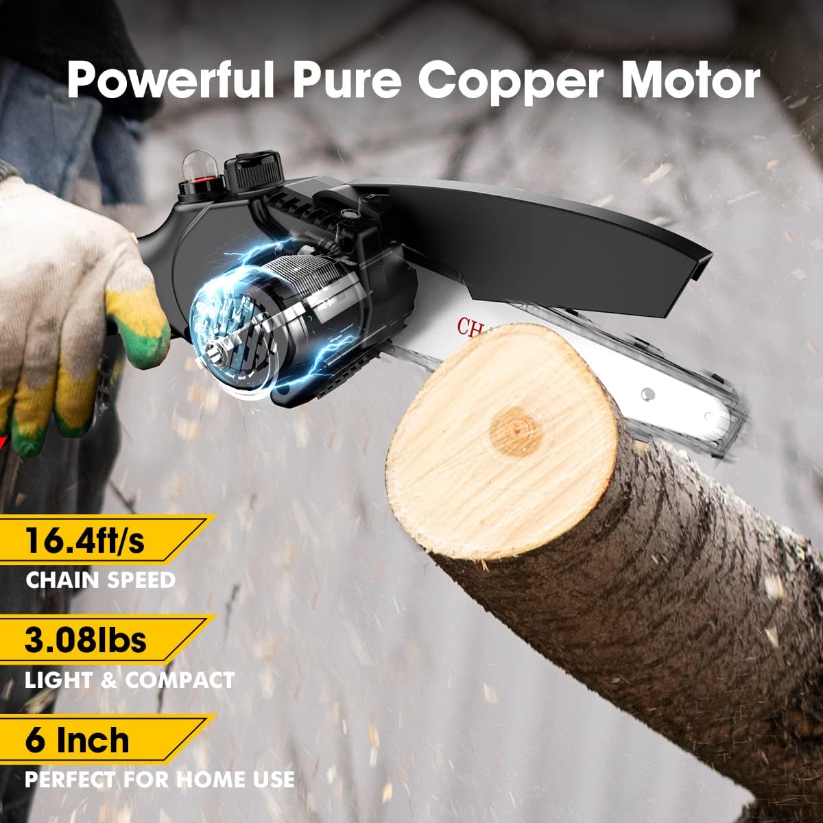 6-inch Cordless Chainsaw with 2x 2.0Ah Batteries E245579
