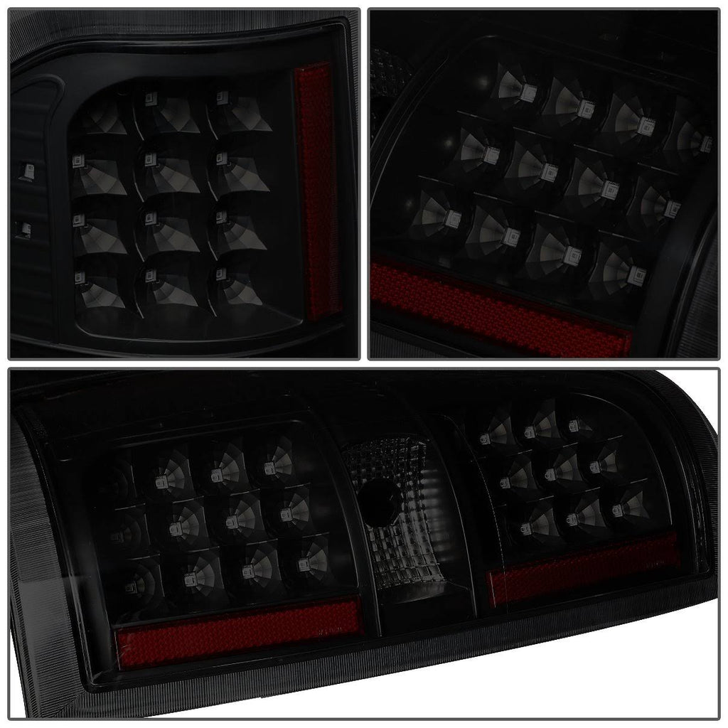 Pair Full LED Black Housing Smoked Lens Tail Lights K4189