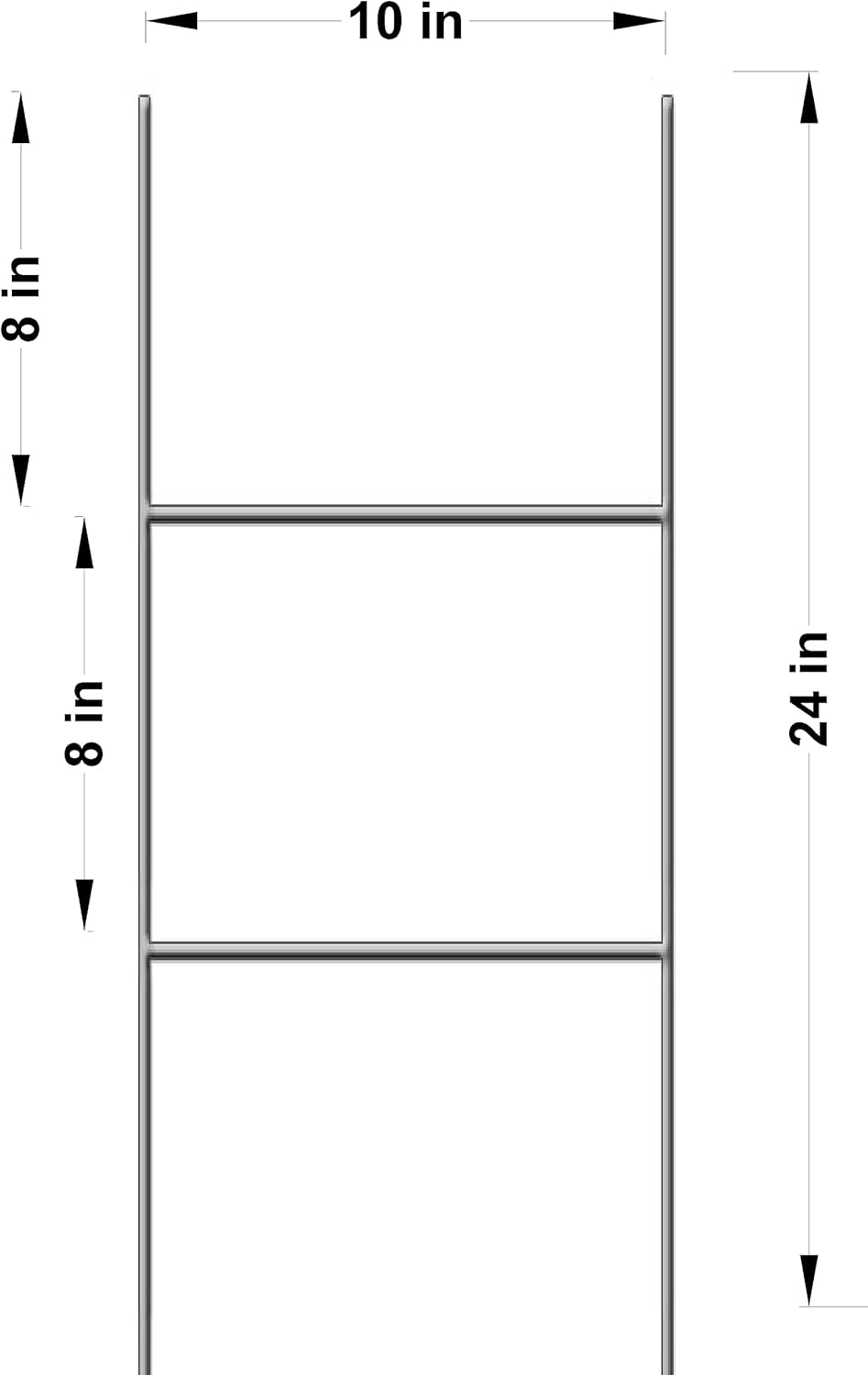 50 Double H-Frame Galvanized Metal Wire Sign Stakes, 24'' Tall 10'' Wide C754