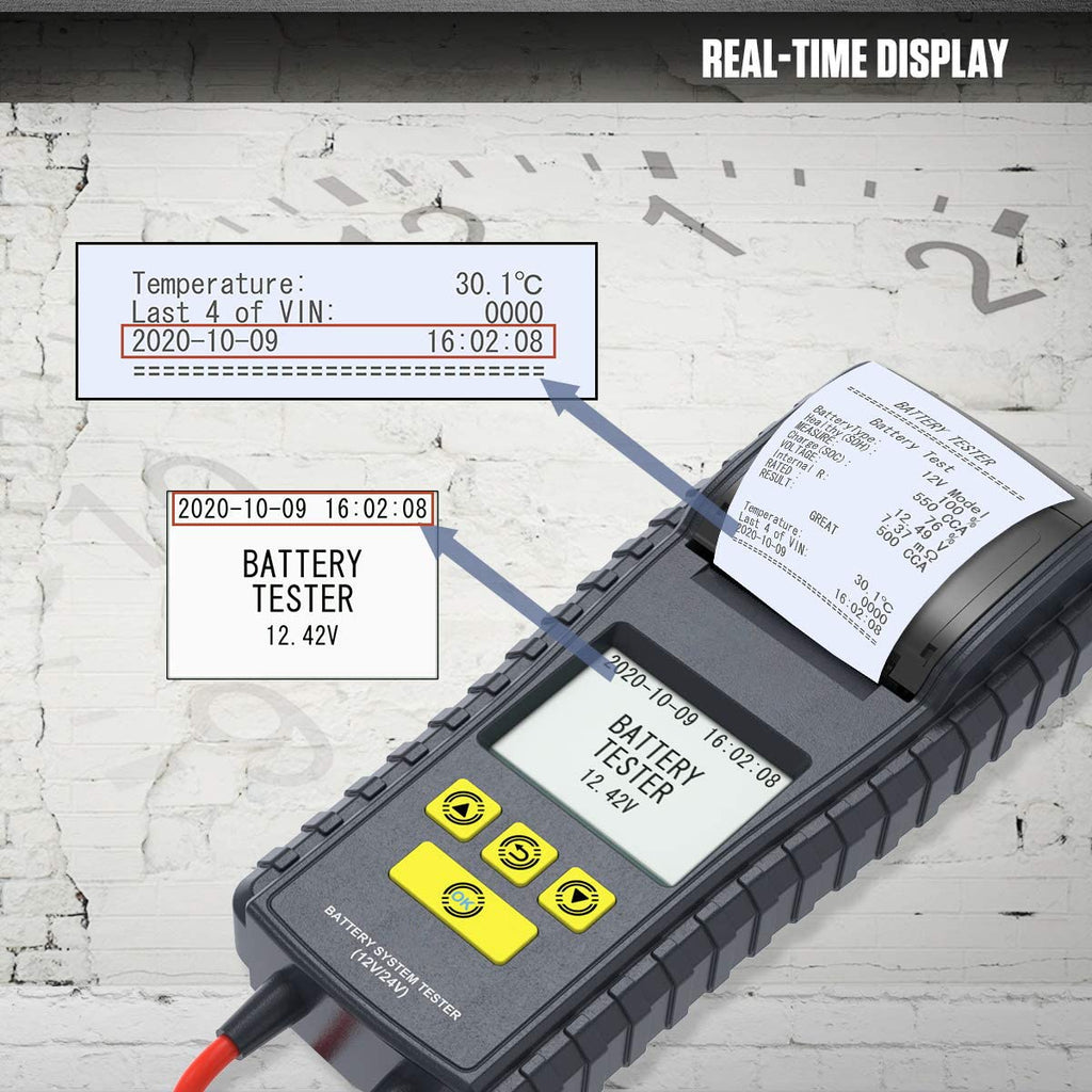 Car Battery Load Tester 100-2000 CCA with Thermal Printer Diagnostic Analyzer A9215