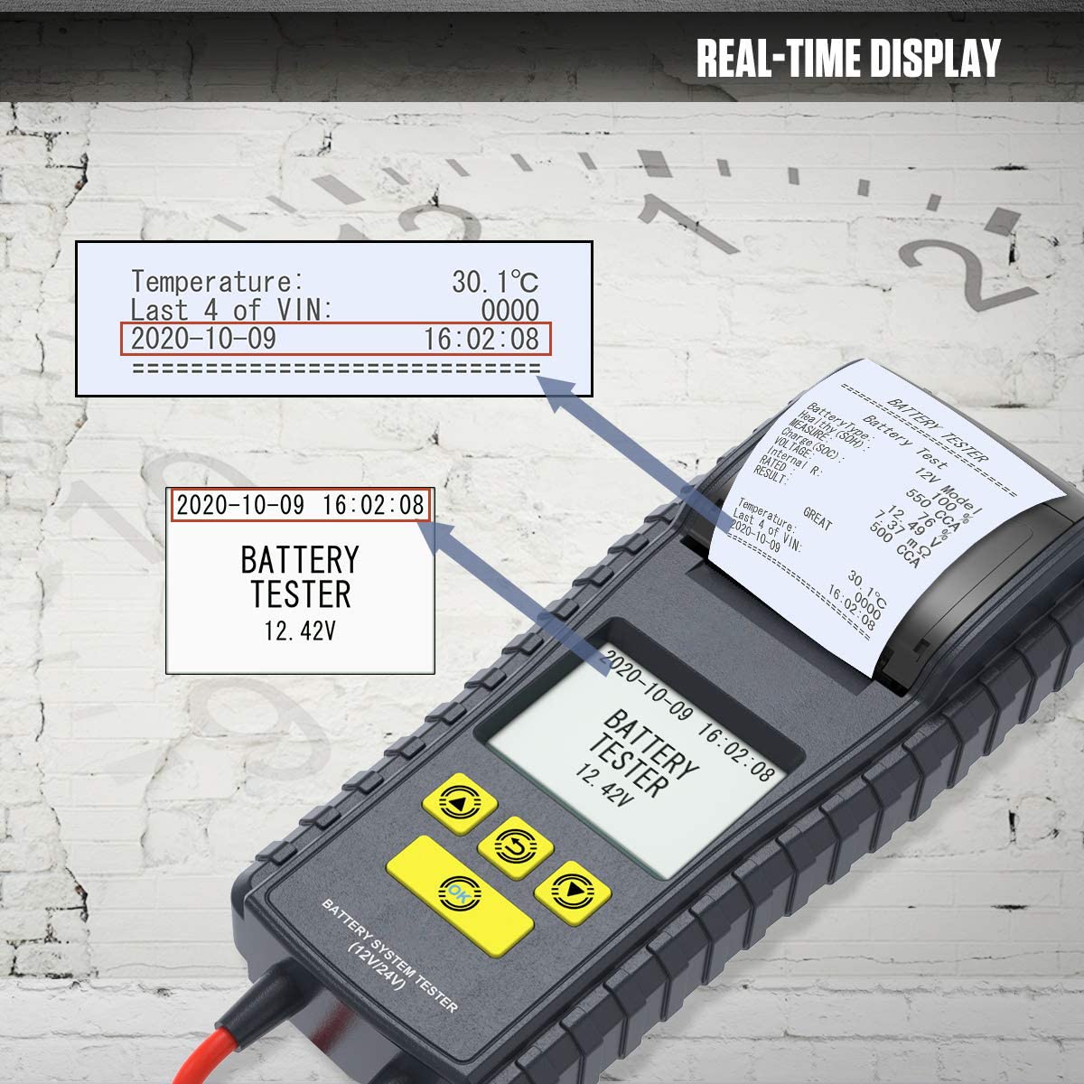 Car Battery Load Tester 100-2000 CCA with Thermal Printer Diagnostic Analyzer A9215