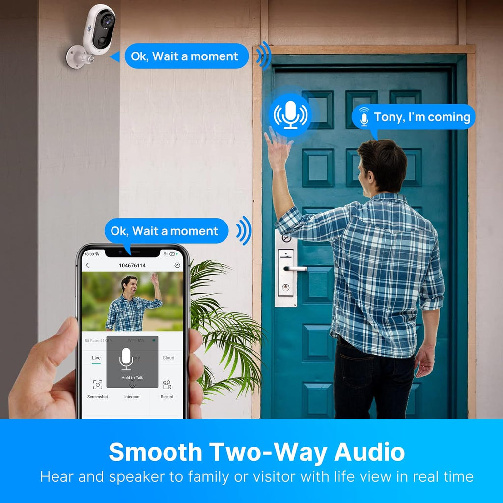 Wi-Fi Camera Outdoor Waterproof 2-Way Audio F86903