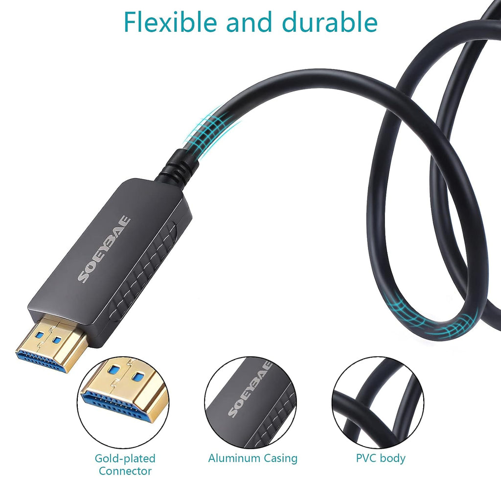 8K HDMI Fiber Optic Cable HDMI 2.1, 100ft, Pack of 2 J6624