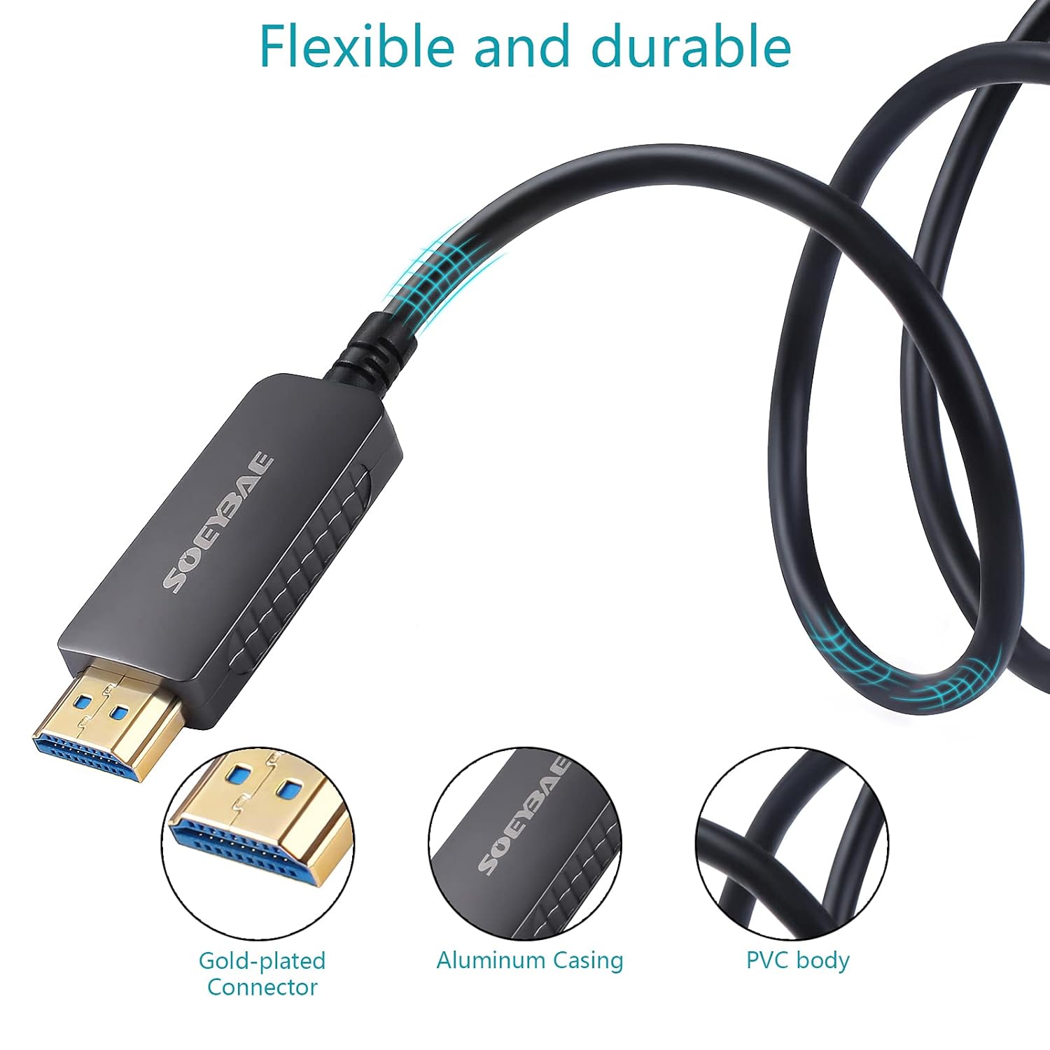 8K HDMI Fiber Optic Cable HDMI 2.1, 100ft, Pack of 2 J6624