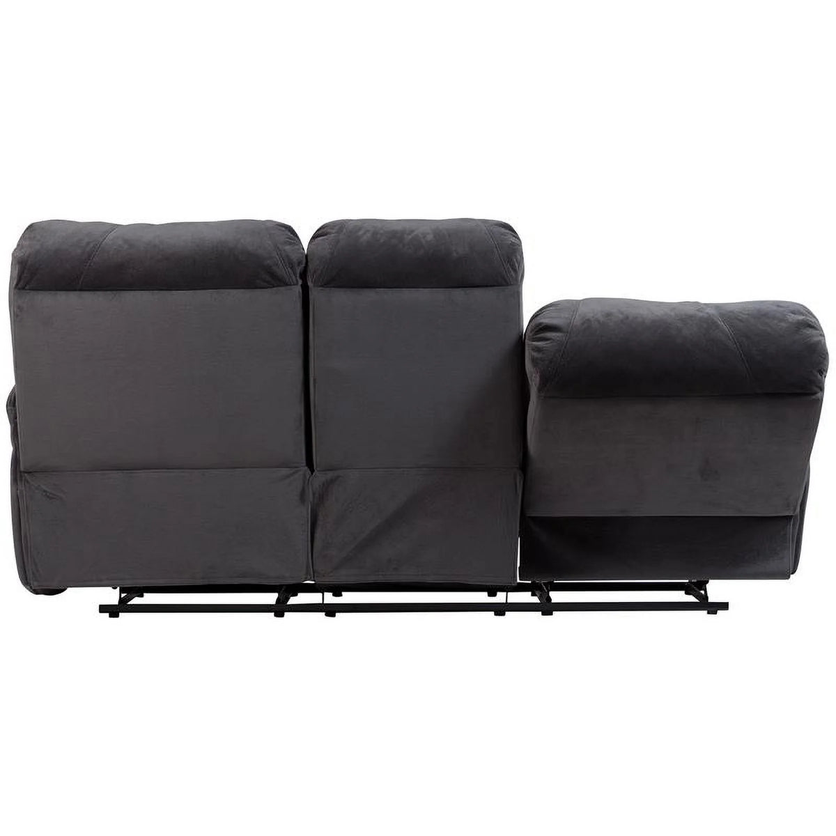 Steel Gray Plush Reclining Sofa R2171