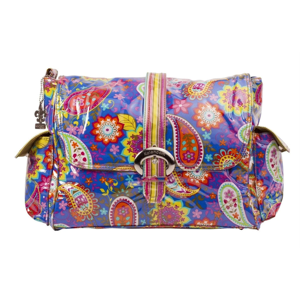 Cobalt Paisley Laminated Buckle Diaper Bag J521