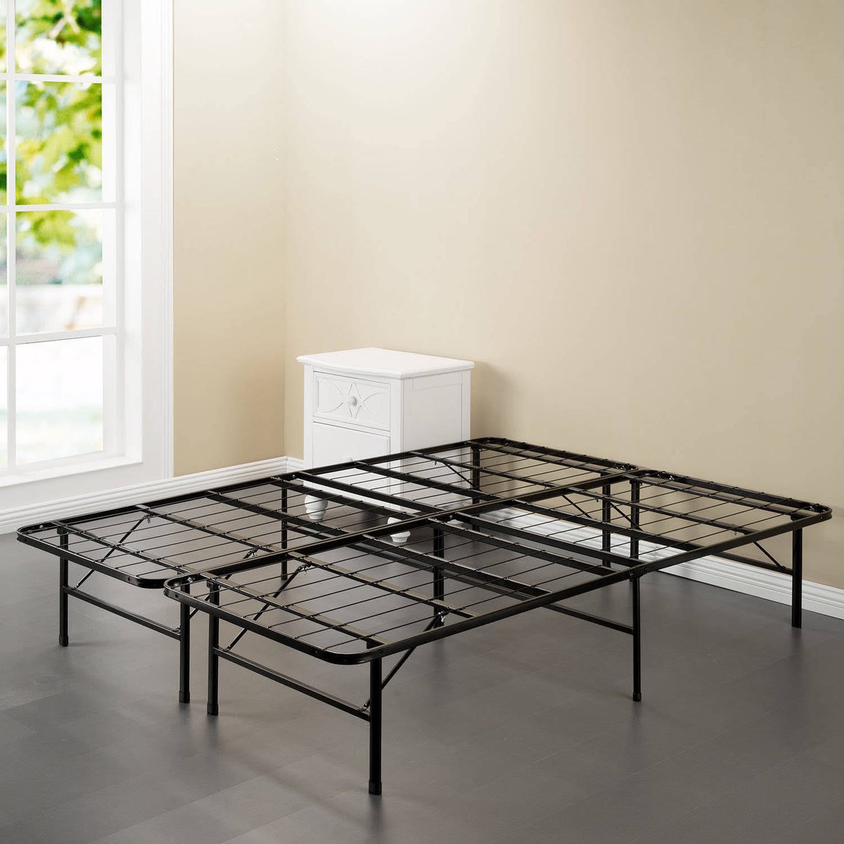 Black Steel Smart Base Bed Frame X27258