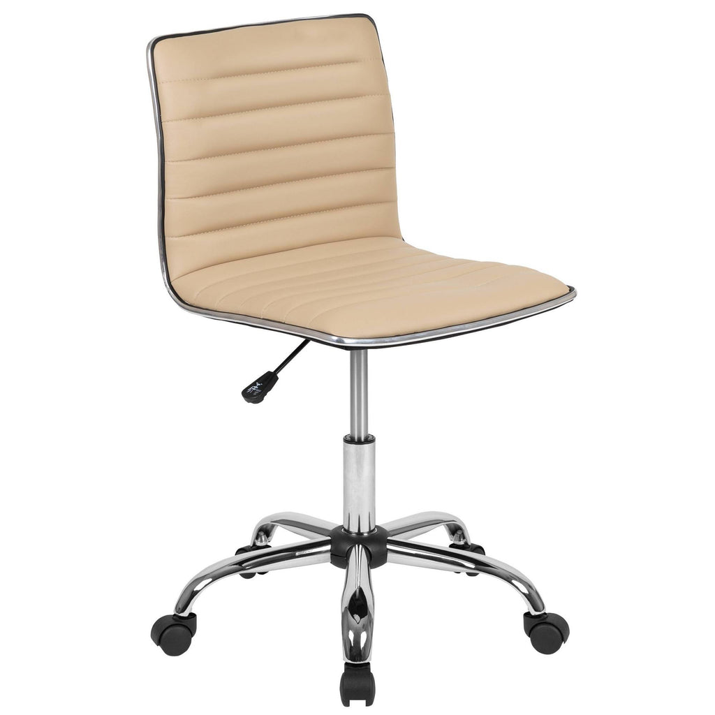 Tan Ribbed Swivel Task Office Chair I2876