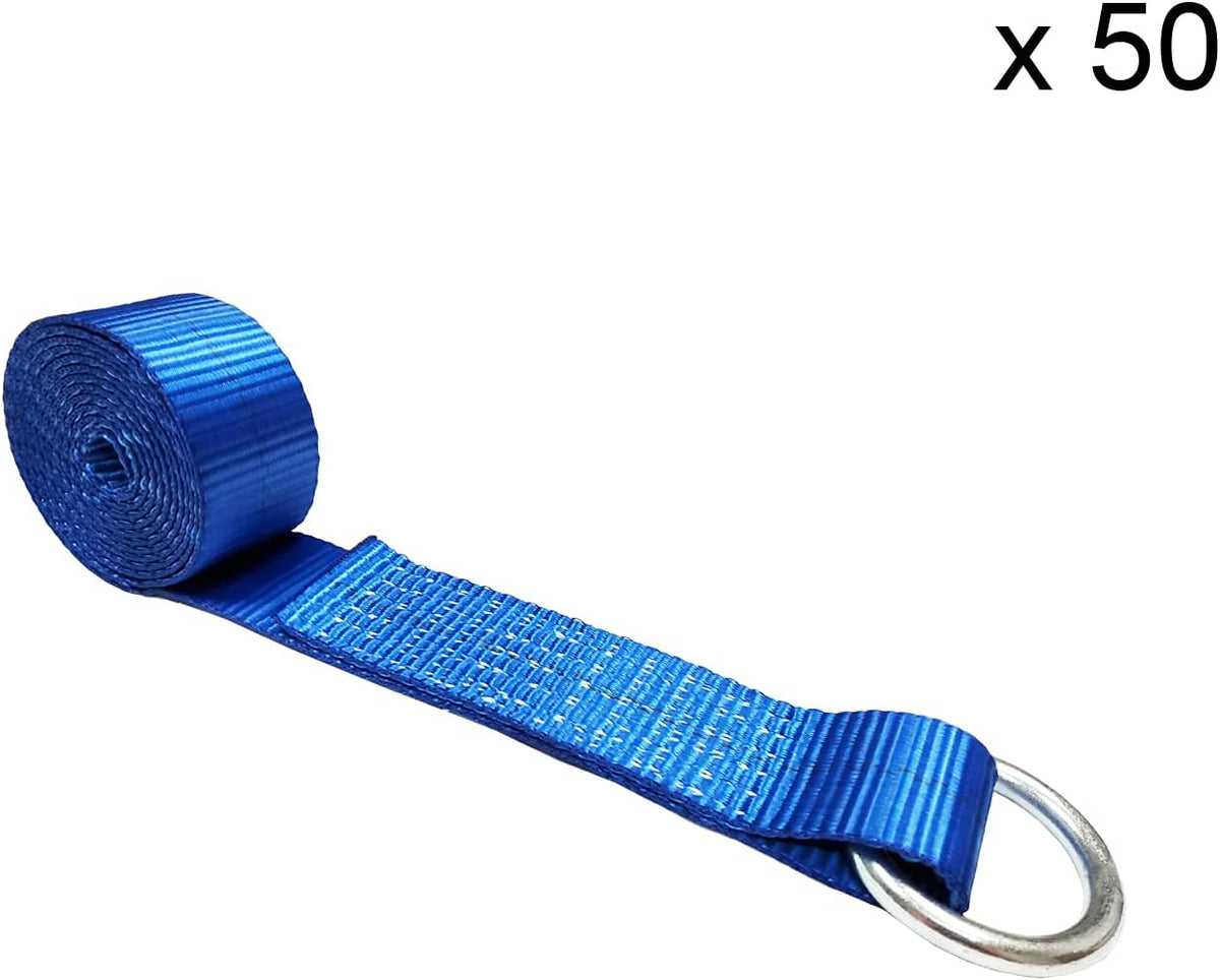 2 in x 10’ Blue 8-Pack O-Ring Trailer Tie Down Lasso Strap O233