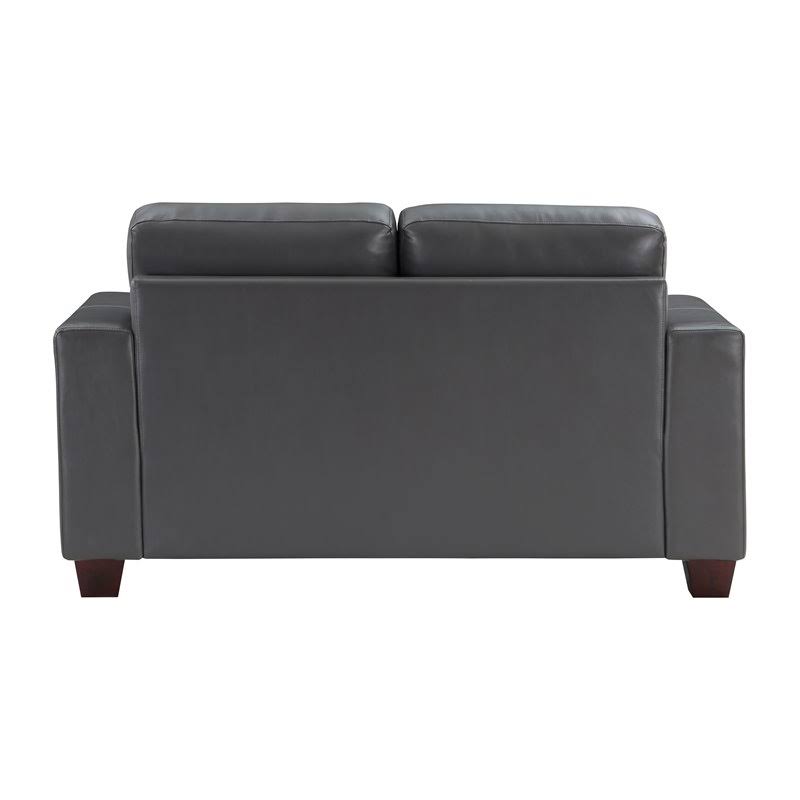 Faux Leather Loveseat in Gray J60546