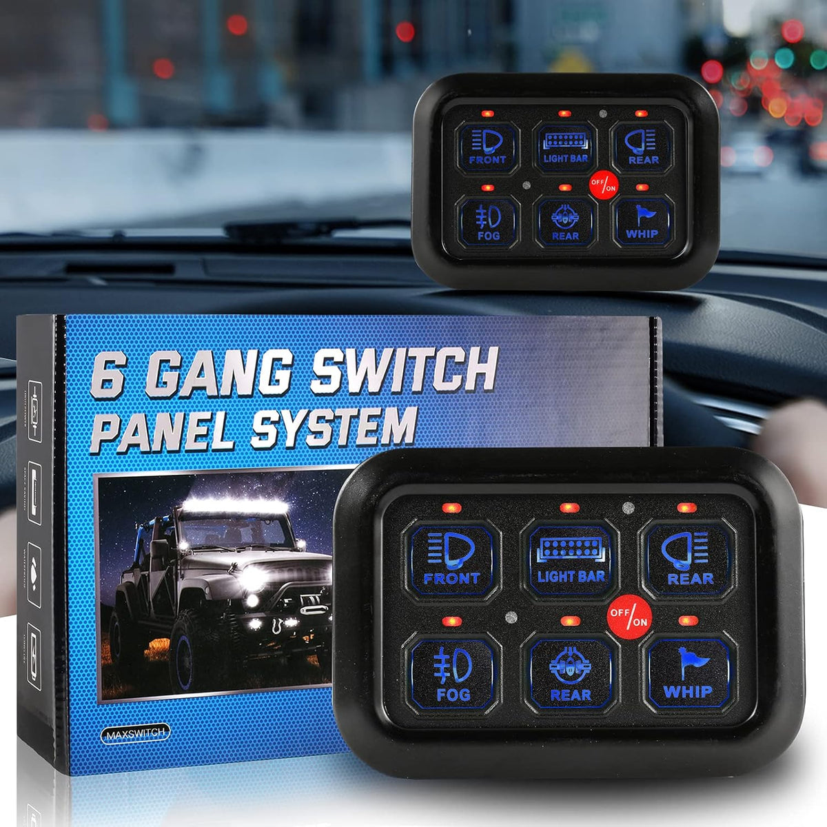 6 Gang Switch Panel for Car Truck ATV UTV Boat L6144
