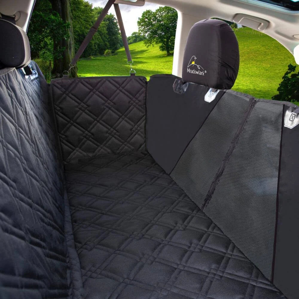 Black XL Dog Seat Covers with Mesh Design Q7370